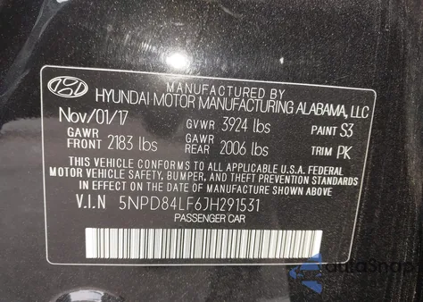 2018 Hyundai Elantra Value Edition z USA, uszkodzony, nr VIN 5NPD84LF6JH291531